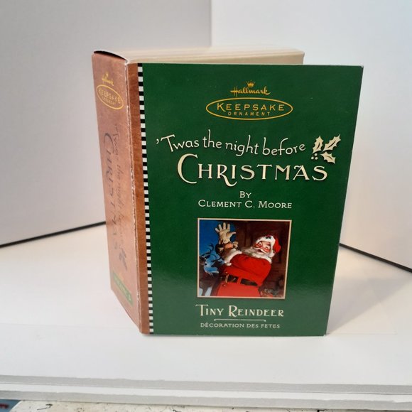 Hallmark twas the night Before Christmas tiny reindeer ornament - Picture 3 of 5